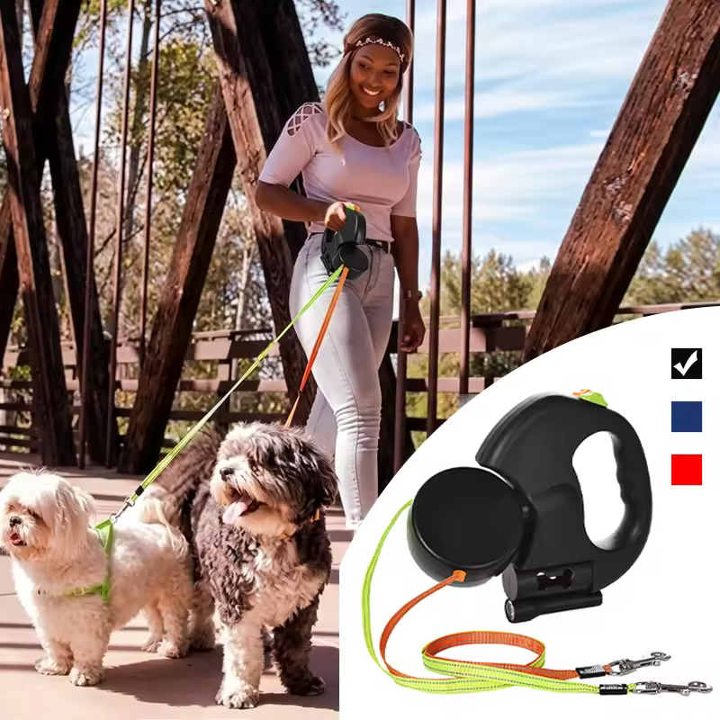 Dual Retractable Dog Leash
